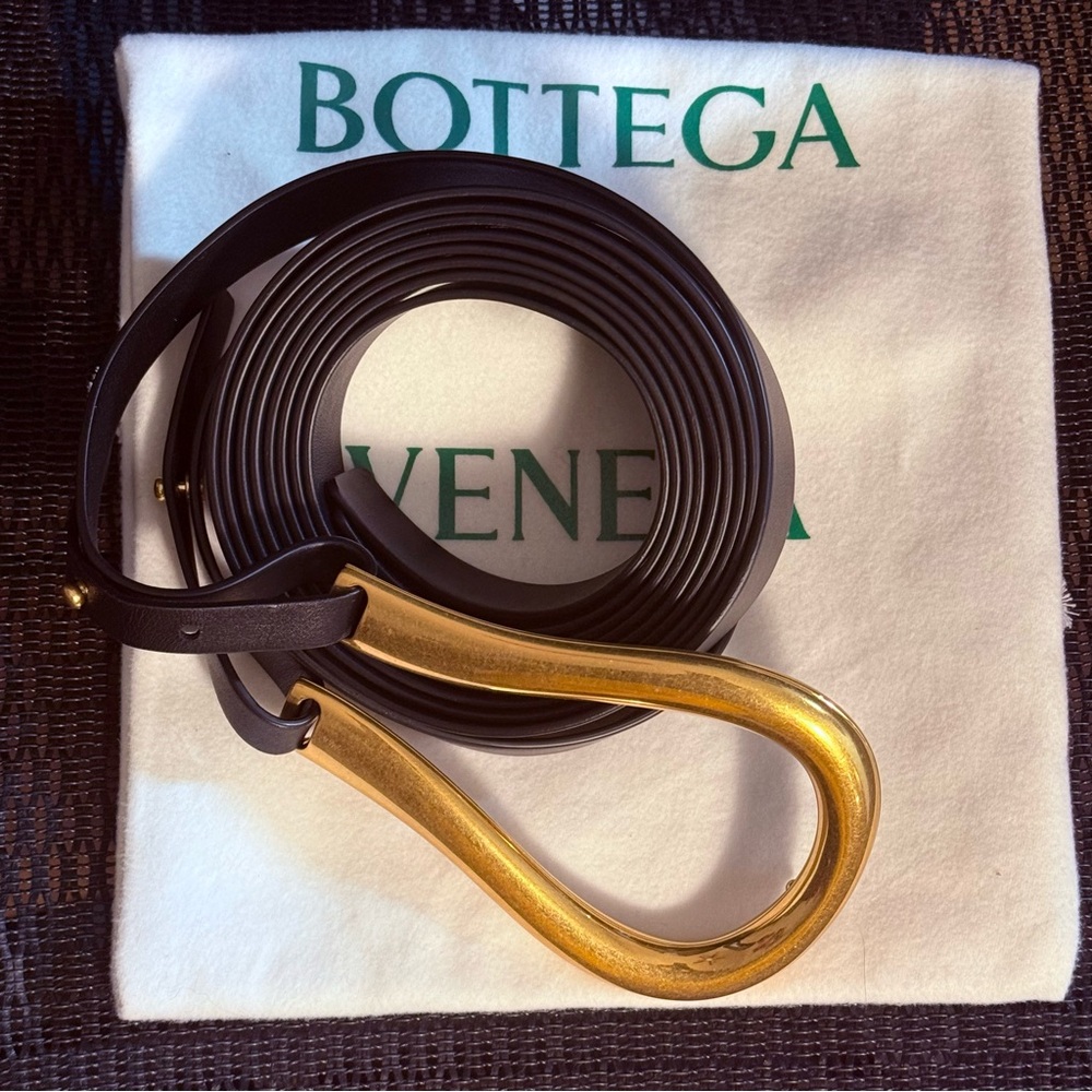 Bottega Veneta Black Double Strap Belt With Horseshoe Buckle | Size: L | NWOT